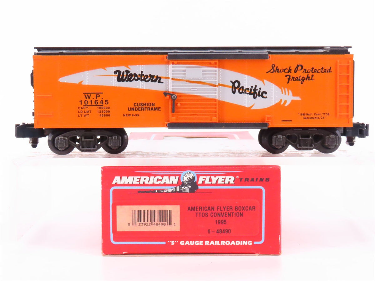 S American Flyer 6-48490 TTOS 1995 WP Western Pacific Feather Box Car #101645