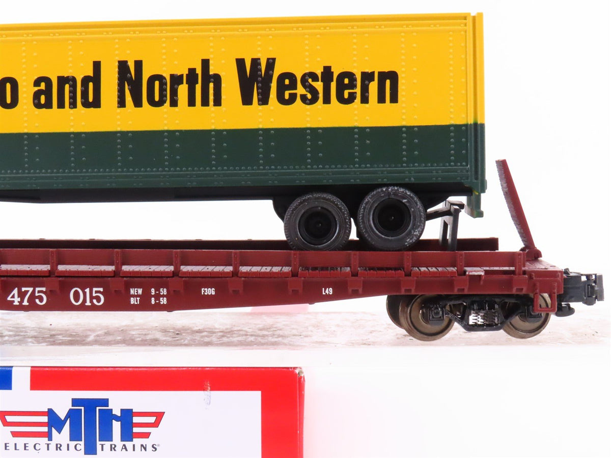 S Scale MTH 35-76001 TTX Flatcar #475015 w/45&#39; Chicago Northwestern Trailer