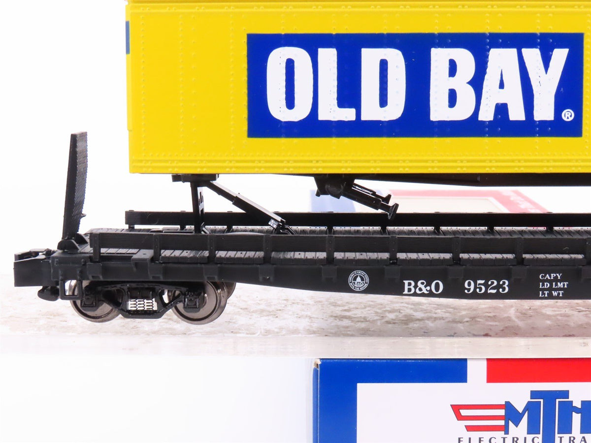 S Scale MTH 35-76037 B&amp;O Baltimore &amp; Ohio Flatcar #9523 w/45&#39; Old Bay Trailer