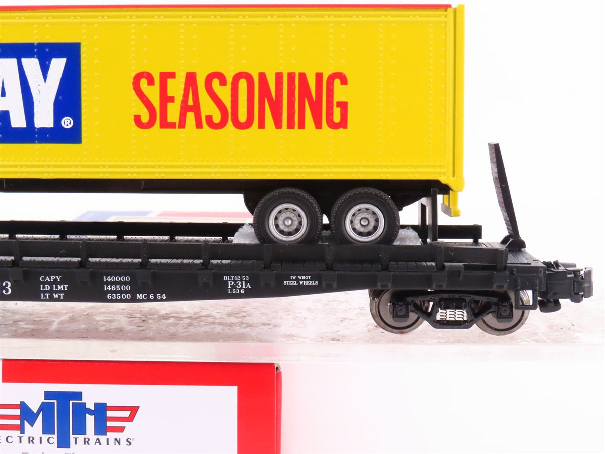 S Scale MTH 35-76037 B&amp;O Baltimore &amp; Ohio Flatcar #9523 w/45&#39; Old Bay Trailer