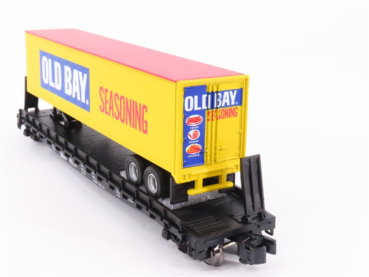 S Scale MTH 35-76037 B&amp;O Baltimore &amp; Ohio Flatcar #9523 w/45&#39; Old Bay Trailer