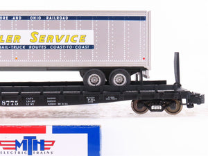 S Scale MTH 35-76002 B&O Baltimore & Ohio Flatcar #8775 w/45' Trailer