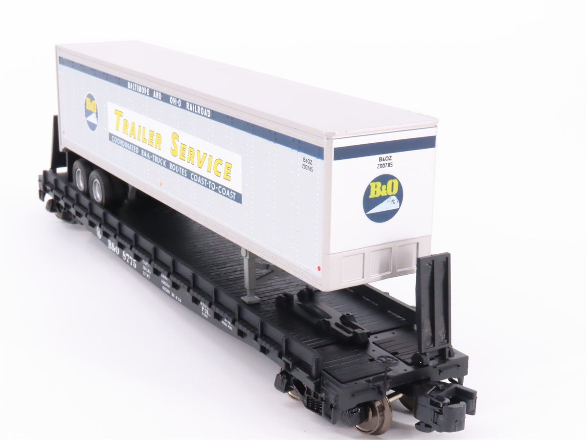 S Scale MTH 35-76002 B&amp;O Baltimore &amp; Ohio Flatcar #8775 w/45&#39; Trailer