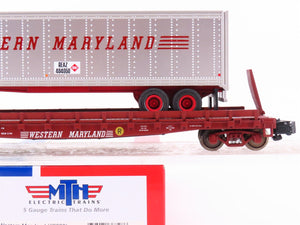 S Scale MTH 35-76006 WM Western Maryland Flatcar #2620 w/45' Trailer