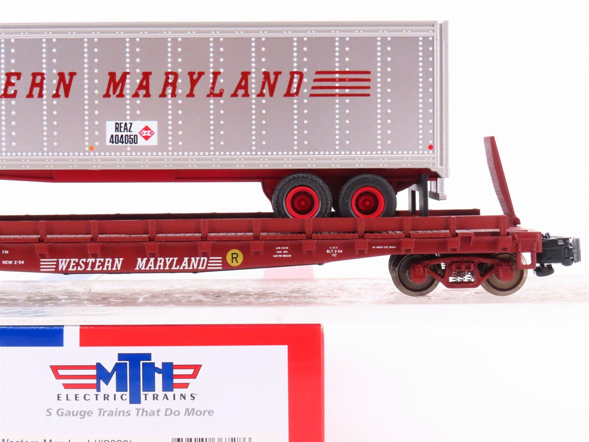 S Scale MTH 35-76006 WM Western Maryland Flatcar #2620 w/45&#39; Trailer