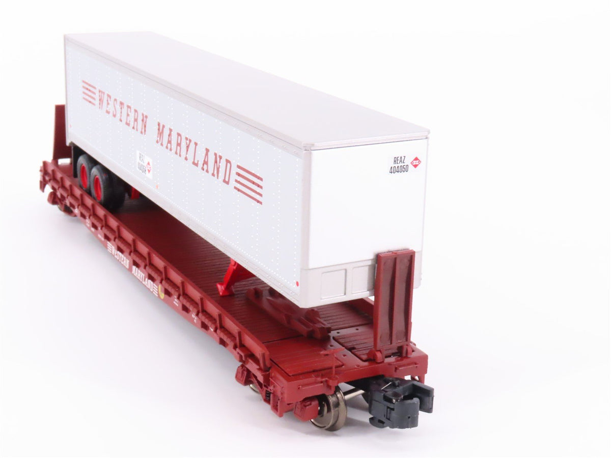 S Scale MTH 35-76006 WM Western Maryland Flatcar #2620 w/45&#39; Trailer