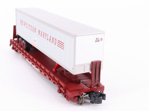 S Scale MTH 35-76006 WM Western Maryland Flatcar #2620 w/45' Trailer