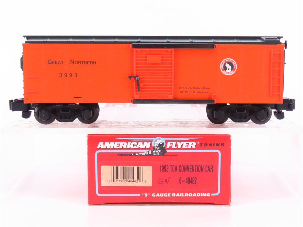 S Scale American Flyer 6-48482 TCA 1993 GN Great Northern Railroad Box Car #3993