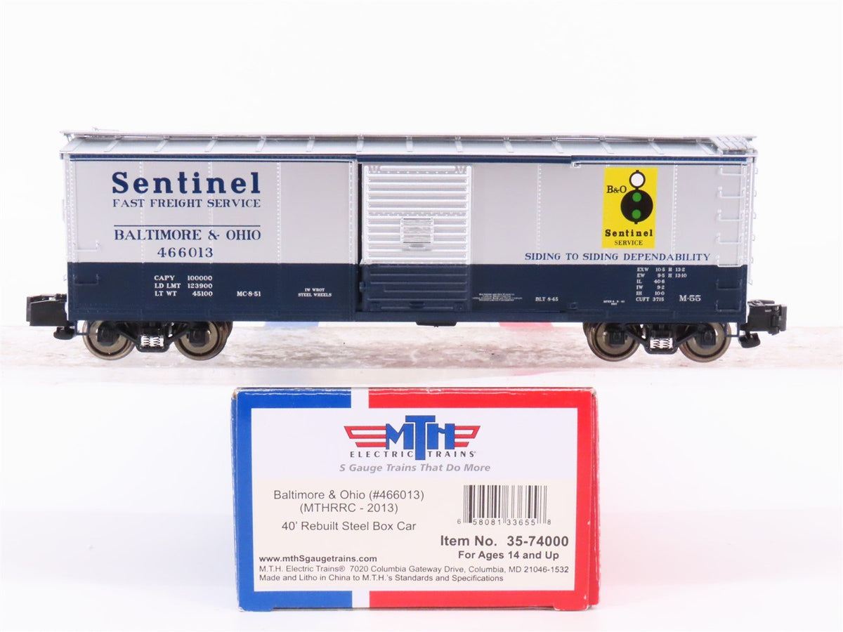 S Scale MTH 35-74000 B&amp;O Baltimore &amp; Ohio 40&#39; Rebuilt Boxcar #466013