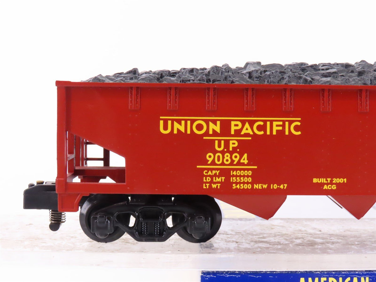 S Scale American Flyer 6-48619 UP Union Pacific 3-Bay Hopper #90894 w/ Load