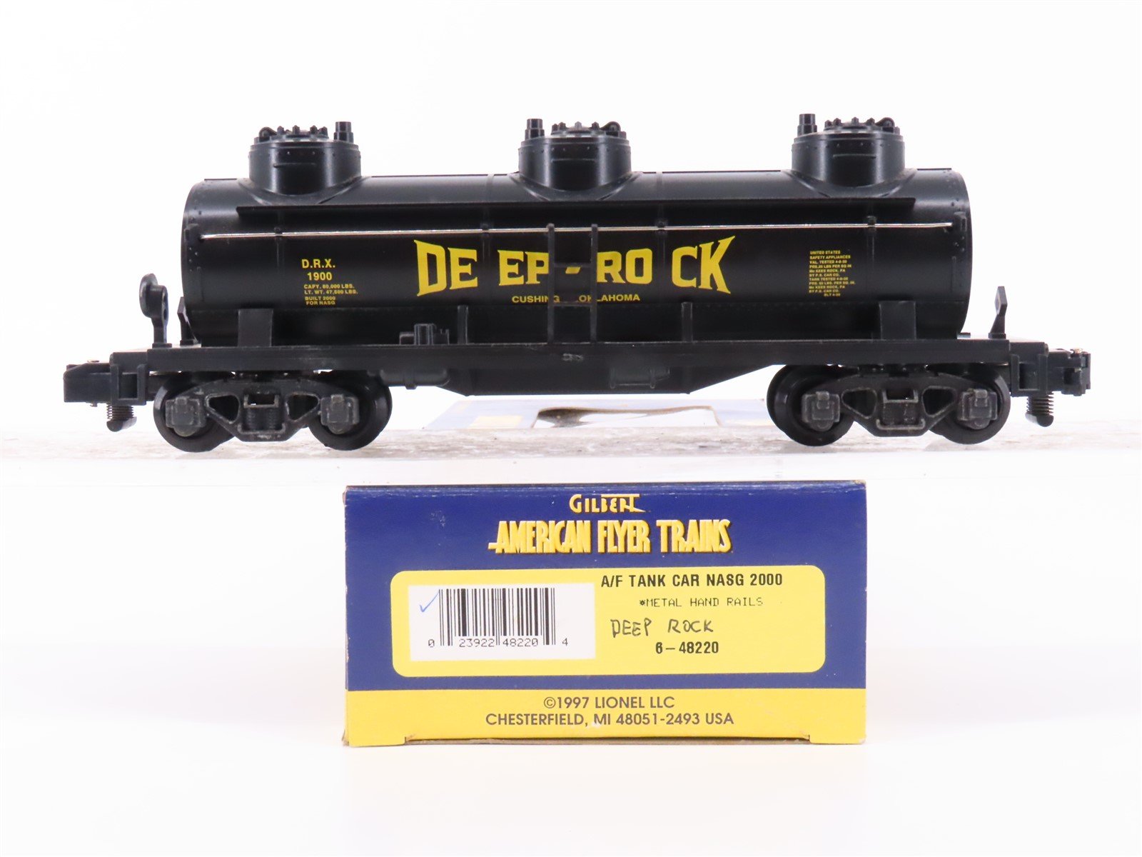 S Scale American Flyer 6-48220 DRX Deep Rock NASG 2008 3 Dome Tankcar #1900