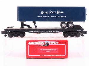 S American Flyer 6-48479 NASG NKP Nickel Plate Road Flat Car #20602 w/ Trailer