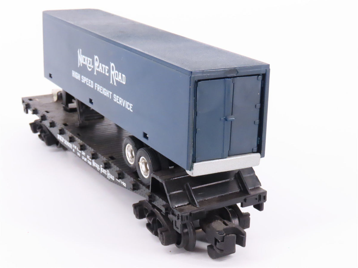 S American Flyer 6-48479 NASG NKP Nickel Plate Road Flat Car #20602 w/ Trailer