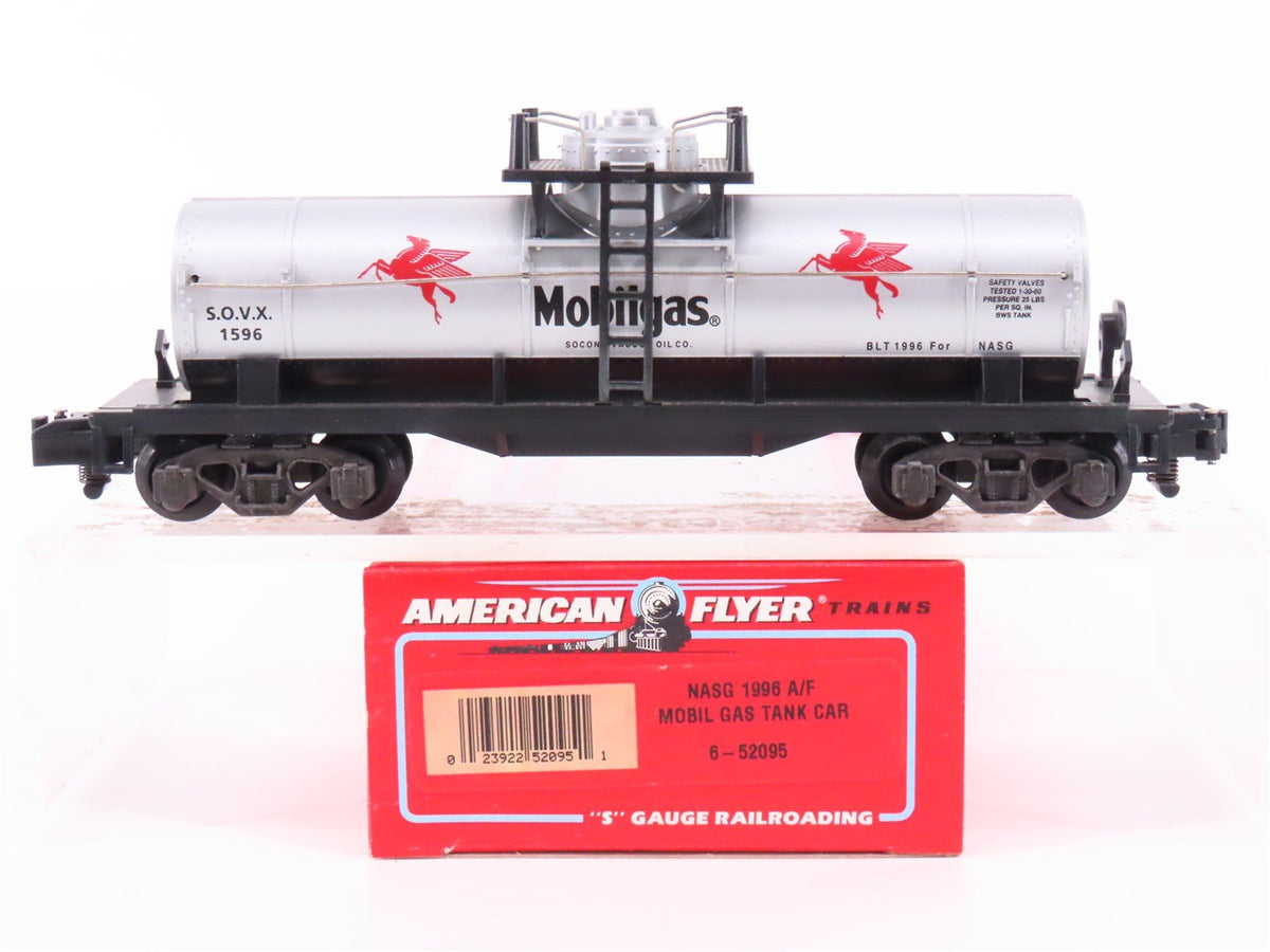 S Scale American Flyer 6-52095 NASG 1996 SOVX Mobilgas Tank Car #1596