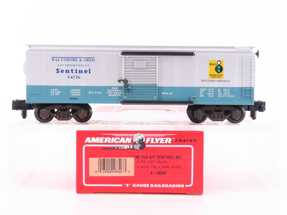 S Scale American Flyer 6-48326 TCA 1996 B&amp;O Baltimore &amp; Ohio Box Car #54776