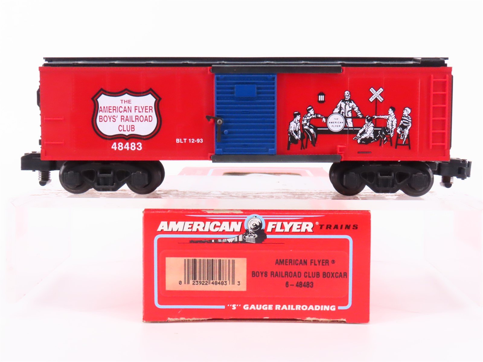 S Scale American Flyer 6-48483 Boy's Railroad Club Single Door Box Car #48483