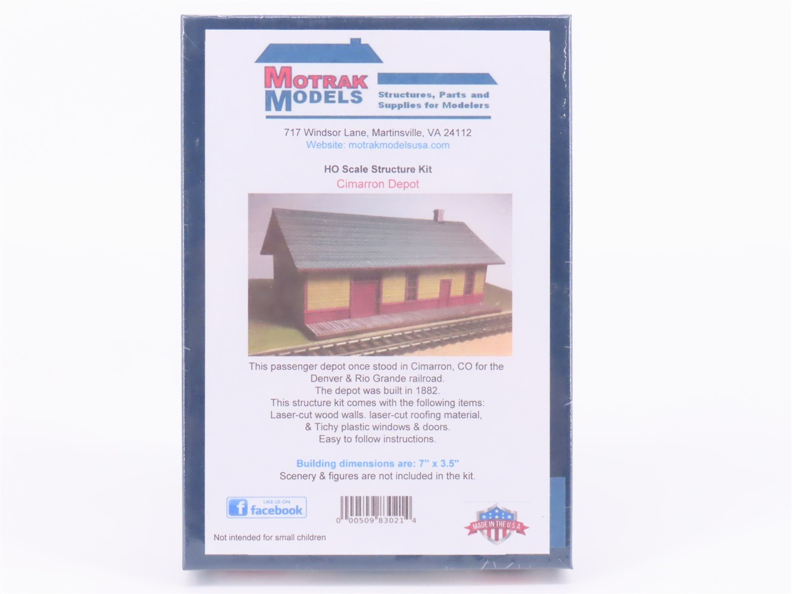 HO Scale Motrak Models Kit #83021 Denver & Rio Grande Cimarron Depot - SEALED