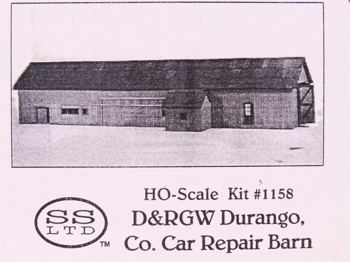 HO Scale Structures Ltd. Kit #1158 D&amp;RGW Durango, Colorado Car Repair Barn