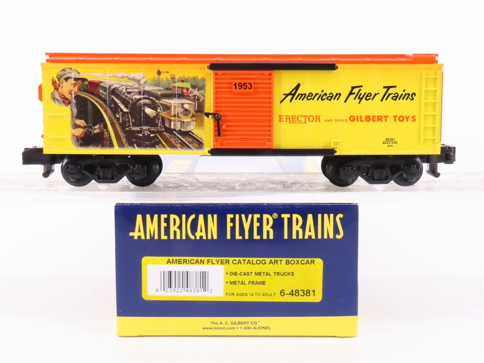 S Scale American Flyer 6-48381 American Flyer Catalog Art Boxcar #1953