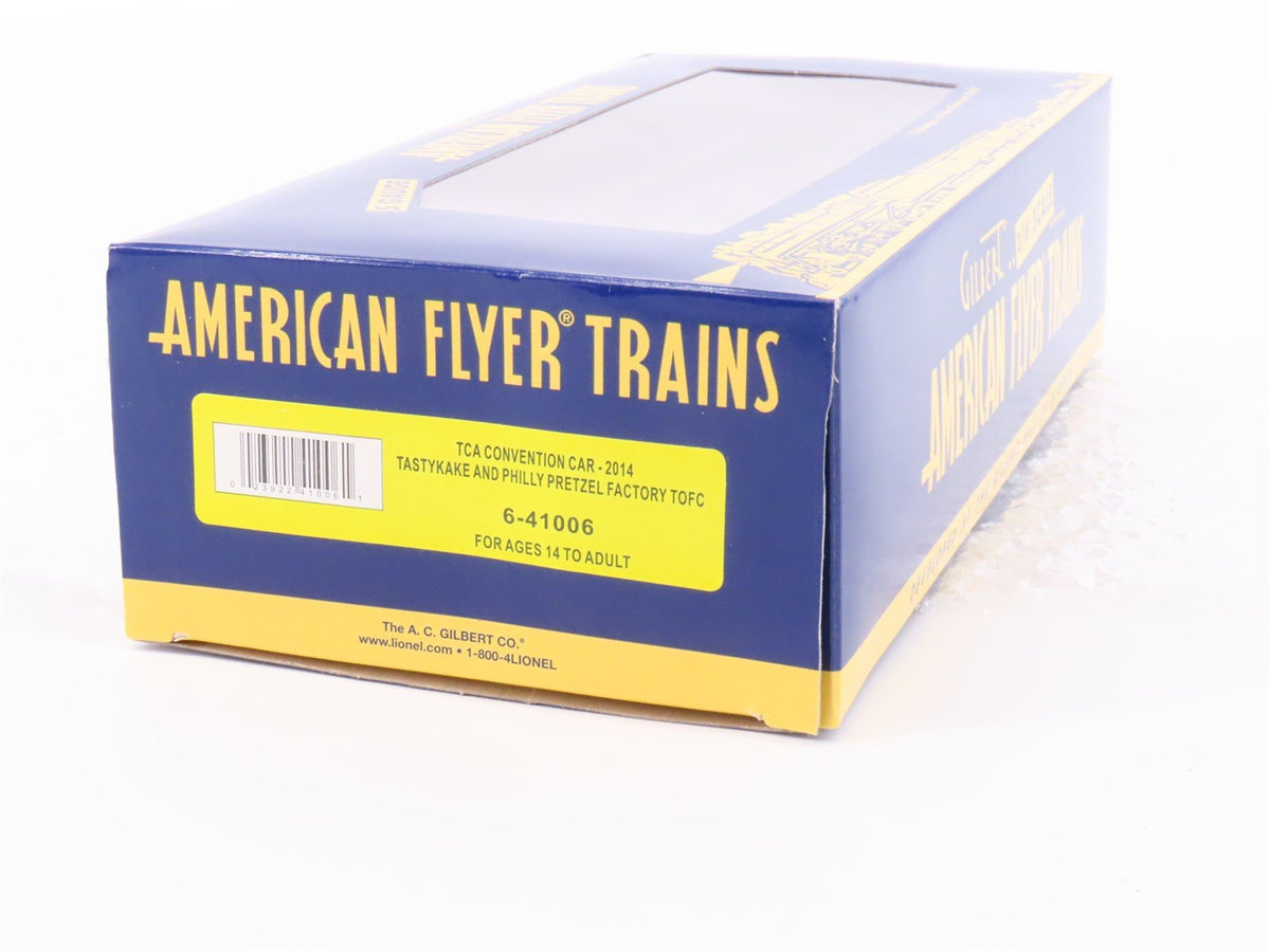 S Scale American Flyer 6-41006 TCA 2014 RDG Reading Flat Car #9803 w/ Trailers