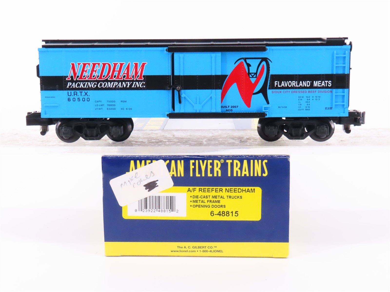 S Scale American Flyer 6-48815 URTX A/F Needham Reefer Car #60500