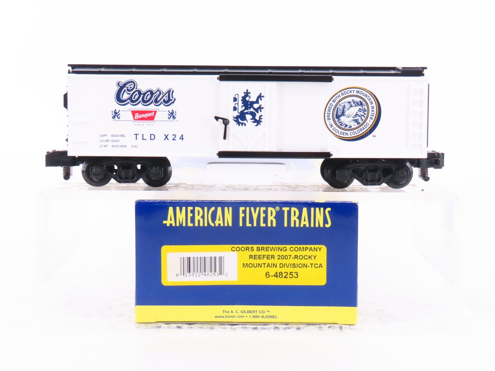 S Scale American Flyer 6-48253 TCA 2007 Rocky Mountain TLDX Coors Beer Reefer 24