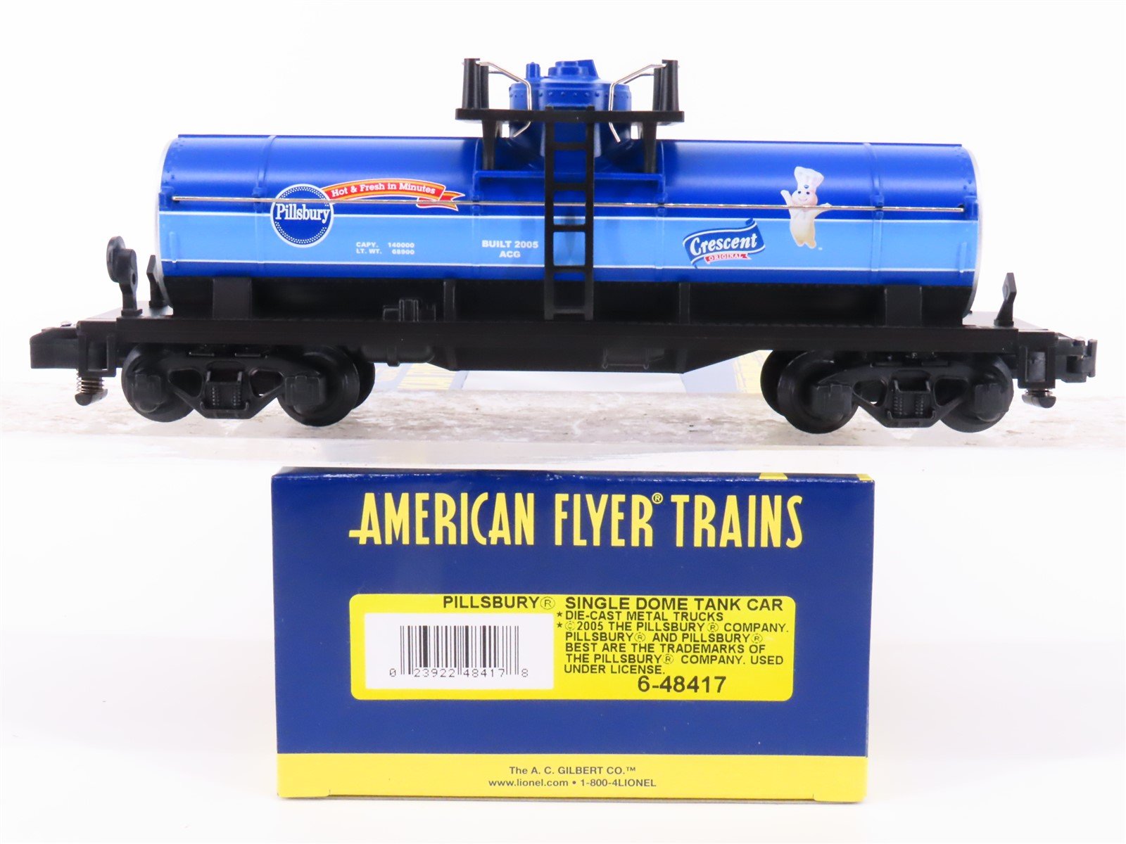 S Scale American Flyer 6-48417 Pillsbury Single Dome Tankcar