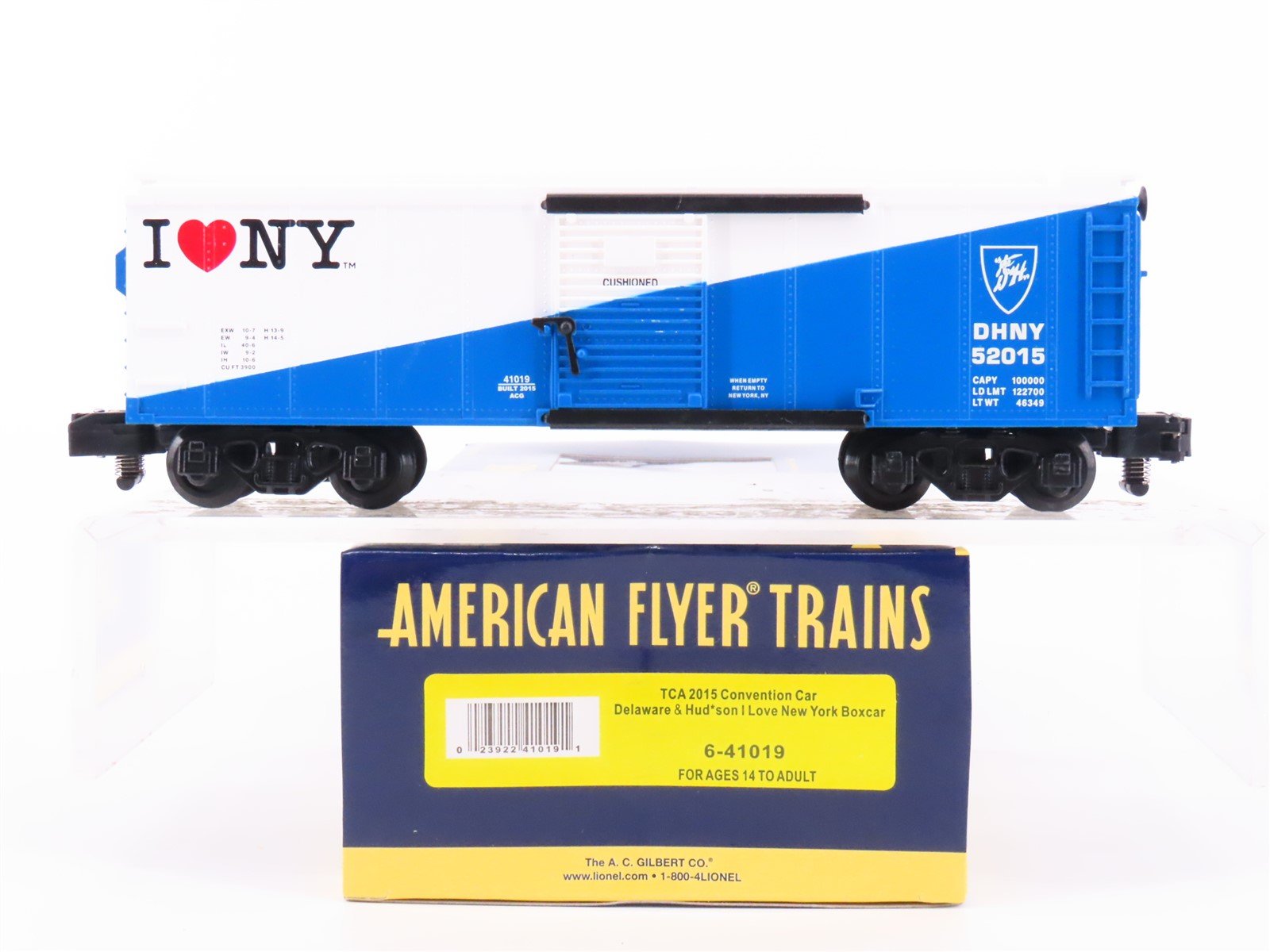 S Scale American Flyer 6-41019 TCA 2015 DHNY I Love New York Box Car #52015