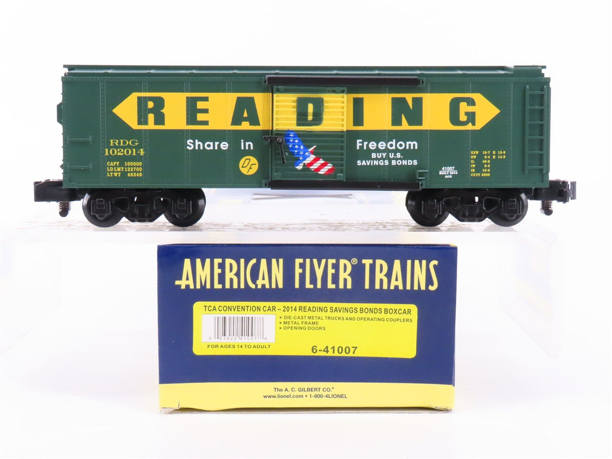 S American Flyer 6-41007 TCA 2014 RDG Reading &quot;Share in Freedom&quot; Box Car #102014