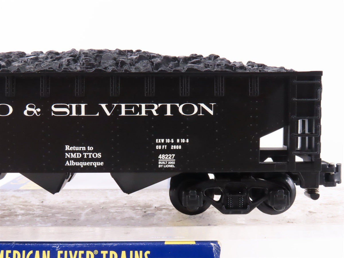 S American Flyer 6-48227 TTOS 2002 DS Durango &amp; Silverton 3-Bay Hopper Car #9325