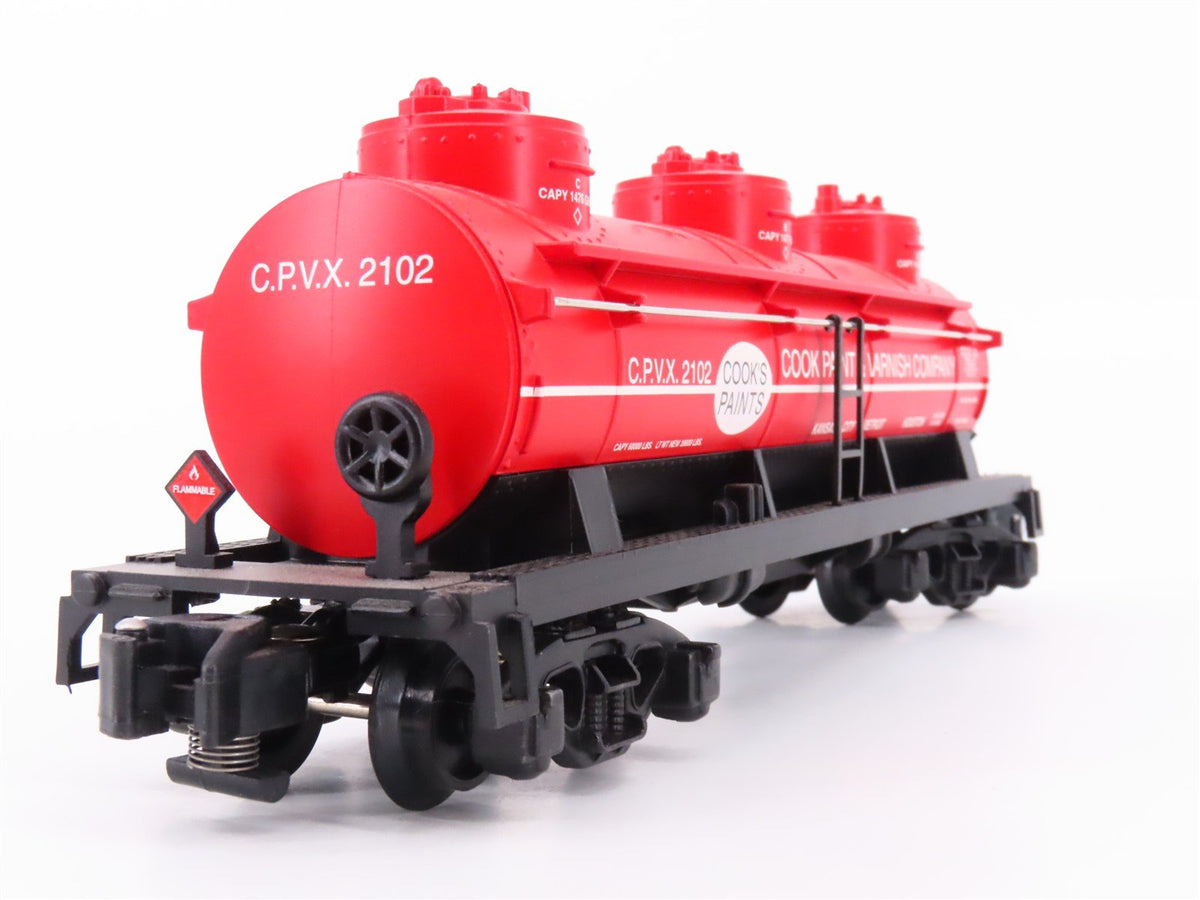 S Scale American Flyer 6-48228 CPVX NASG 2002 Cook Paint 3 Dome Tankcar #2102