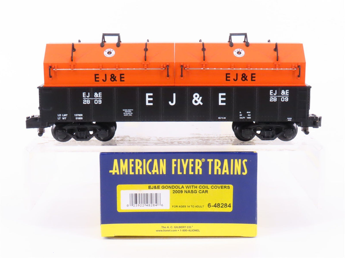 S American Flyer 6-48284 NASG 2009 EJ&amp;E Railroad Gondola #2809 w/ Coil Covers