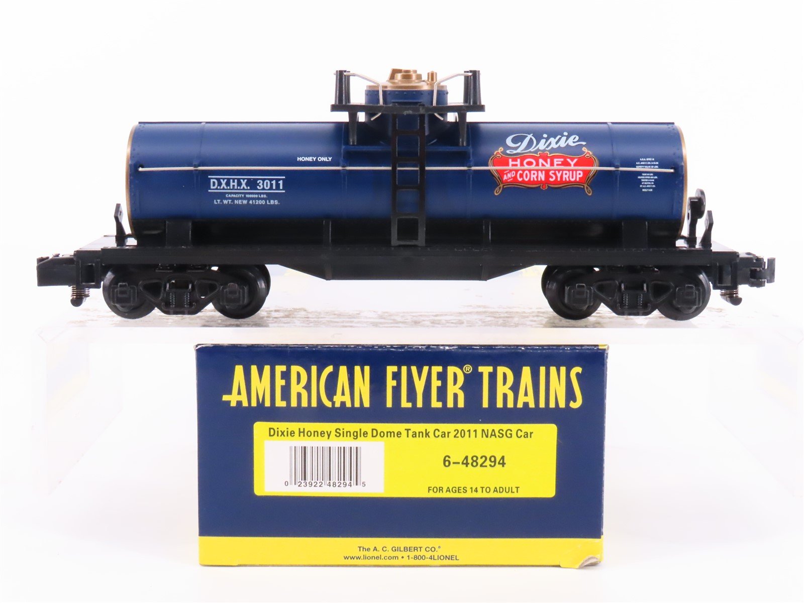 S Scale American Flyer 6-48294 NASG 2011 DXHX Dixie Honey Tank Car #3011