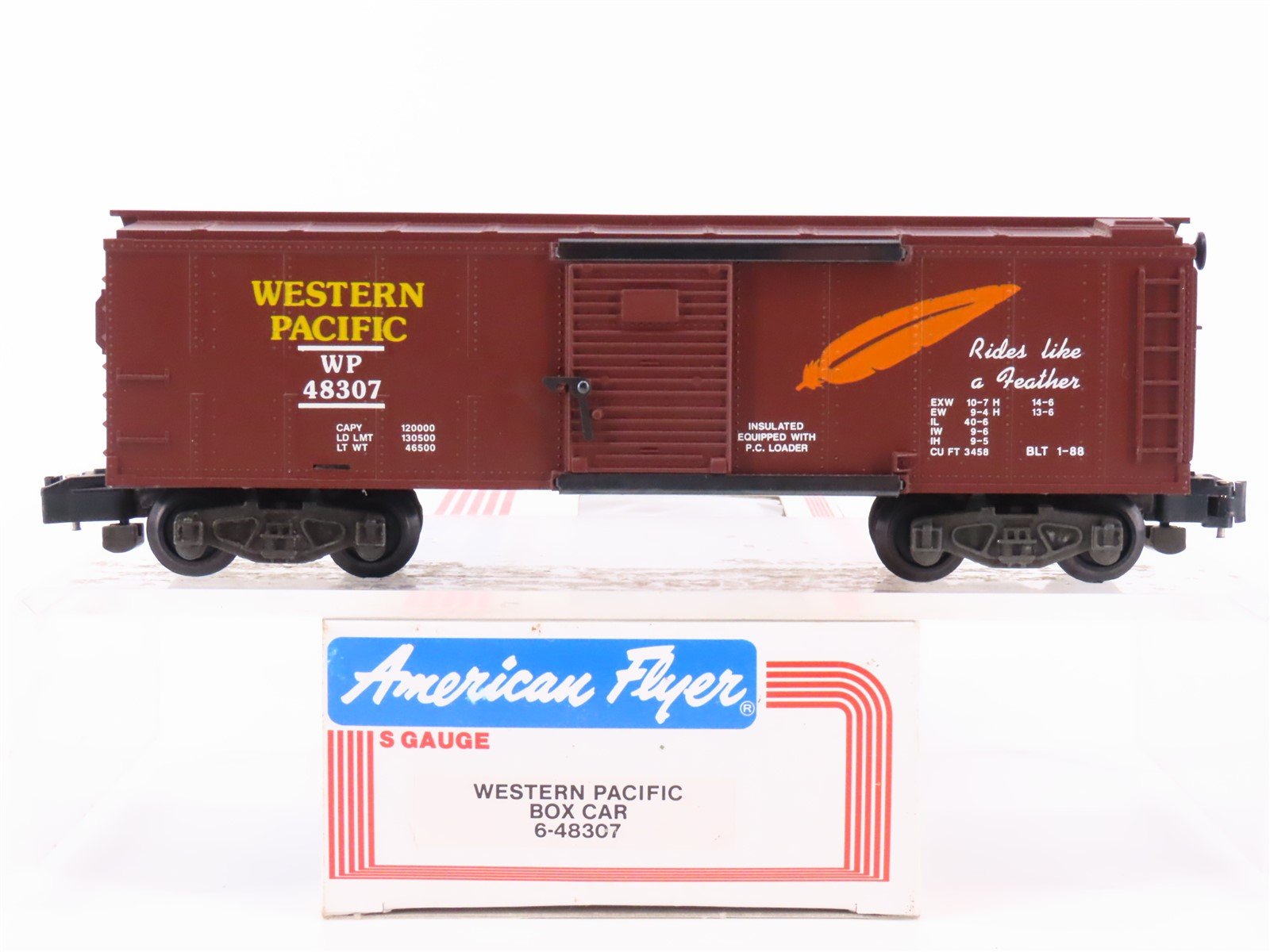 S Scale American Flyer 6-48307 WP Western Pacific Boxcar #48307