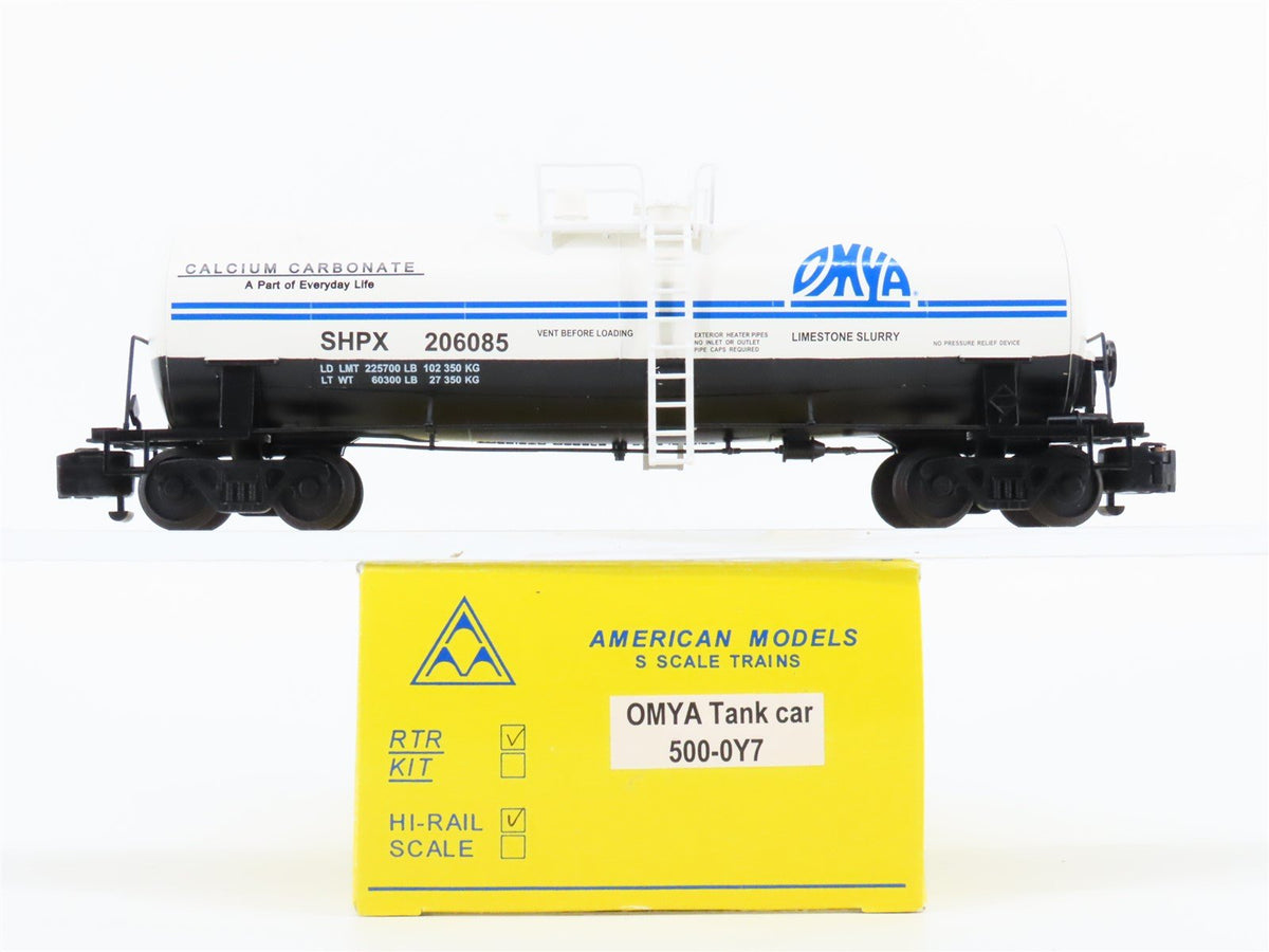 S Scale American Models 500-0Y7 SHPX Omya Tank Car #206085