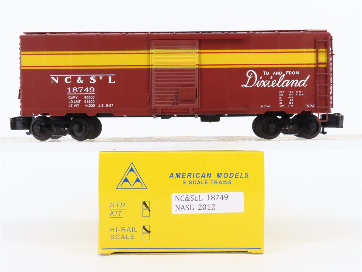 S Scale American Models 18749 NASG 2012 NC&amp;STL Dixieland Box Car #18749