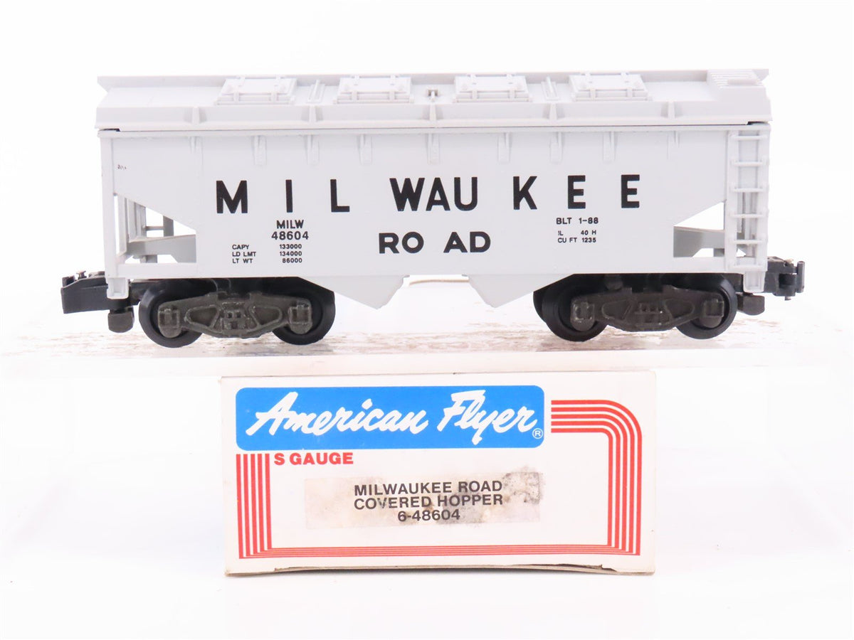 S Scale American Flyer 6-48604 MILW Milwaukee Road 2-Bay Hopper #48604