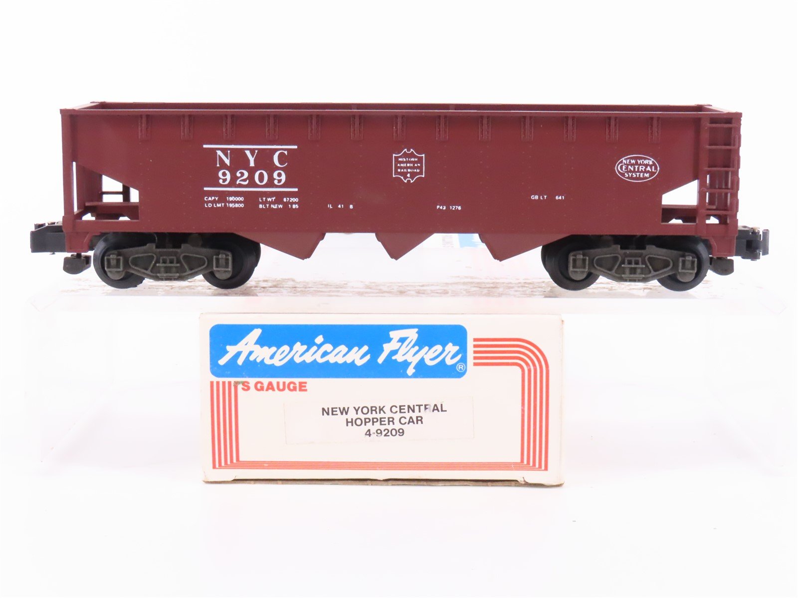 S Scale American Flyer 4-9209 NYC New York Central Open Hopper Car #9209