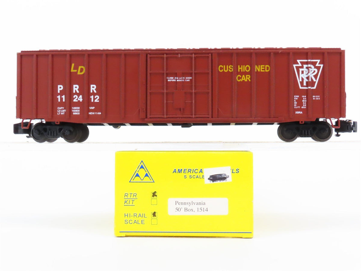 S Scale American Models 1514 PRR Pennsylvania Railroad 50&#39; Box Car #112412