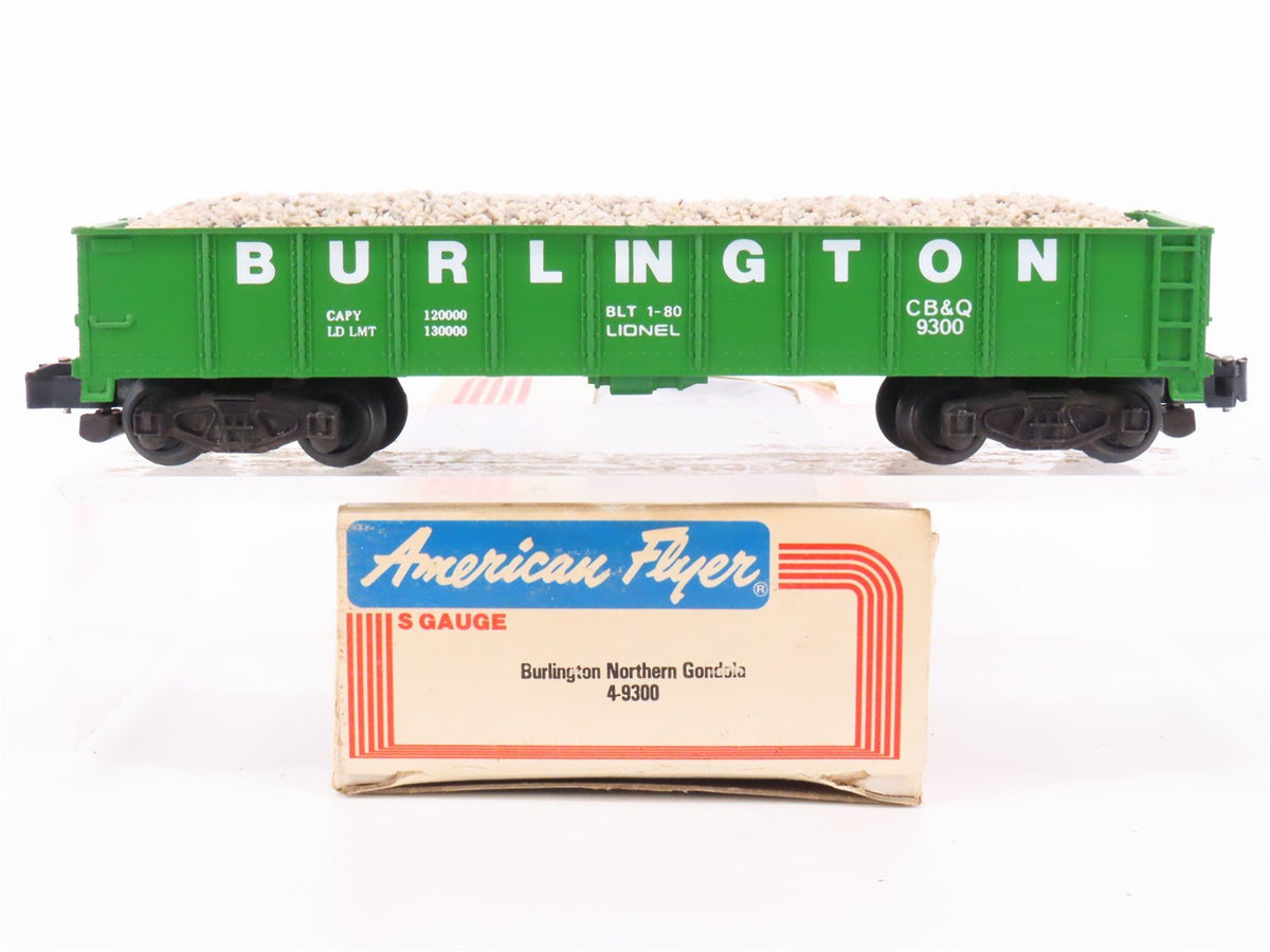 S Scale American Flyer 4-9300 BN Burlington Northern Gondola Car #9300 w/Load