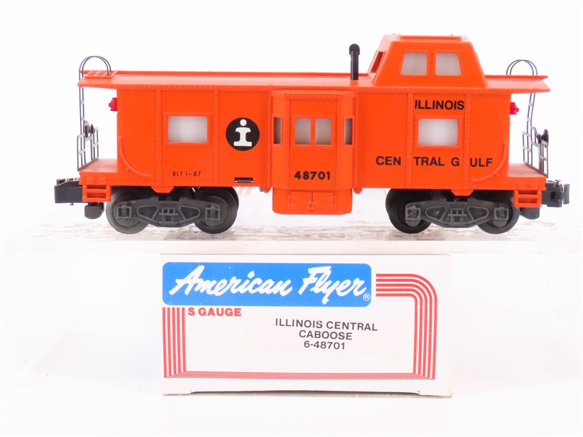 S Scale American Flyer 6-48701 IC Illinois Central Lighted Caboose #48701