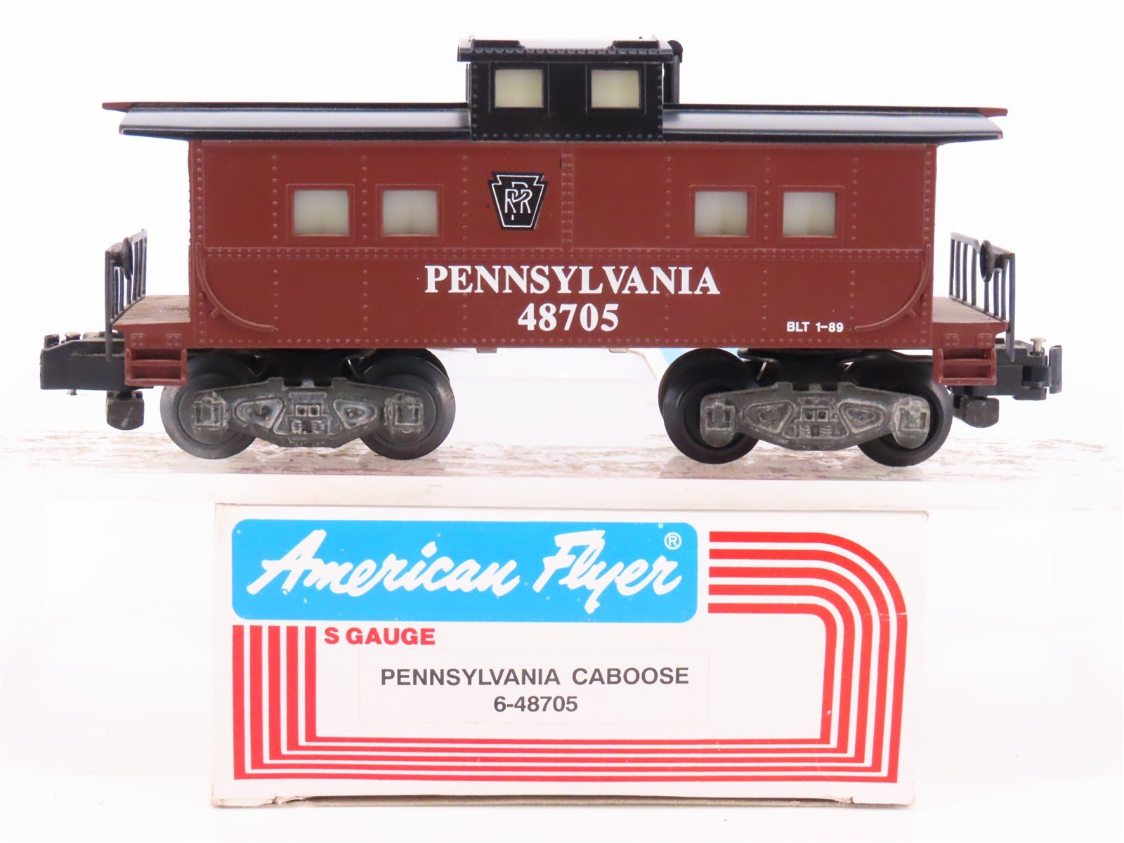 S Scale American Flyer 6-48705 PRR Pennsylvania Caboose #48705 - Lighted