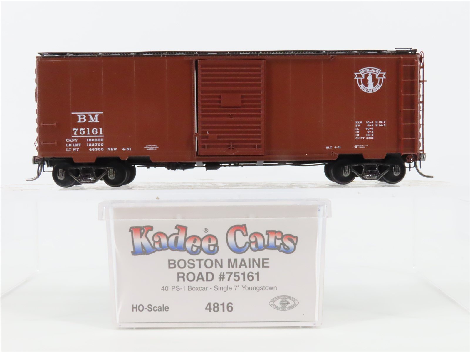 HO Scale Kadee 4816 B&M Boston & Maine 40' PS-1 Boxcar #75161