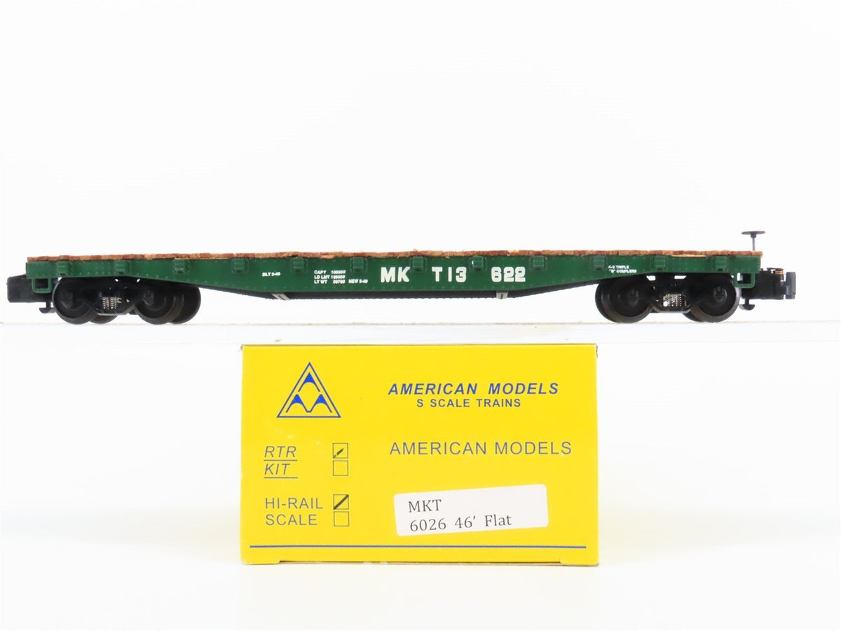 S Scale American Models 6026 MKT Katy Railroad 46&#39; Flat Car #13622