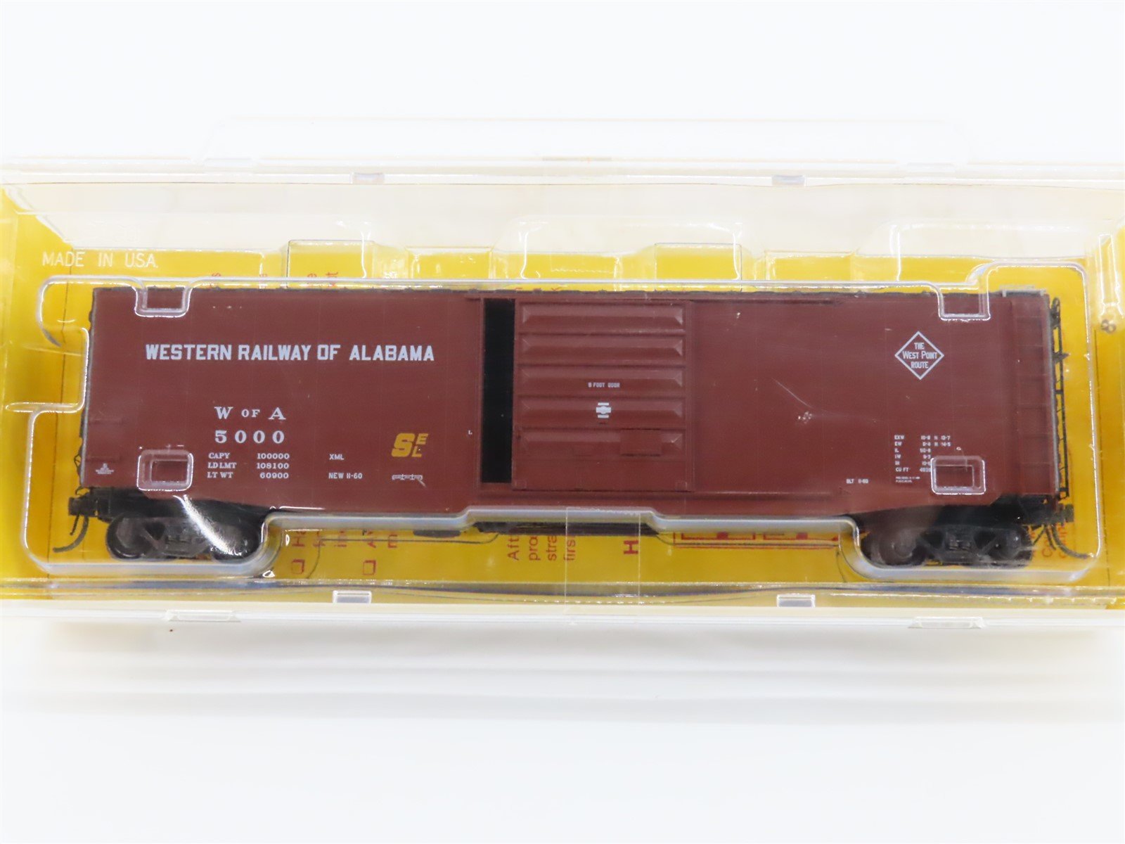 HO Scale Kadee 6105 WofA Western Railway of Alabama 50' PS-1 Boxcar #5000 Sealed
