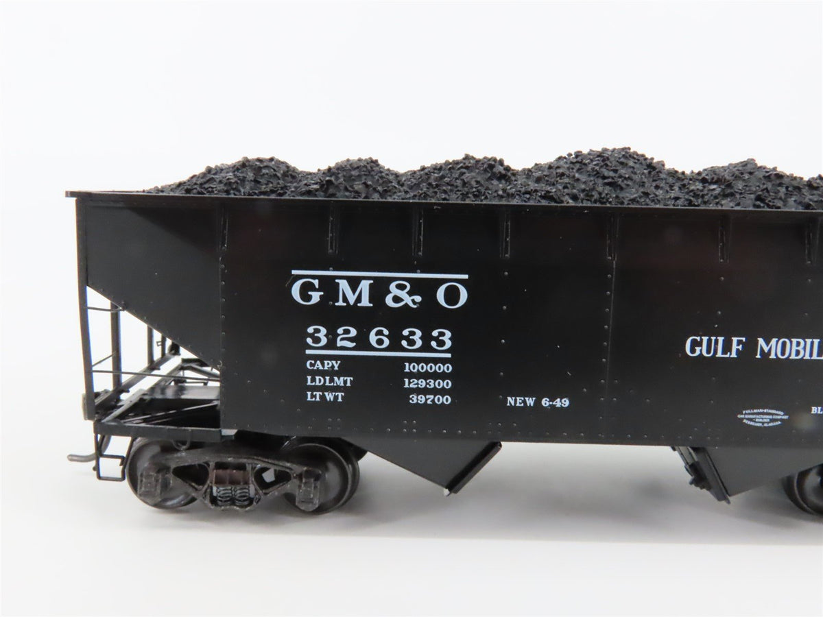 HO Scale Kadee 7510 GM&amp;O Gulf Mobile &amp; Ohio 50-Ton 2-Bay Hopper #32633 w/ Load