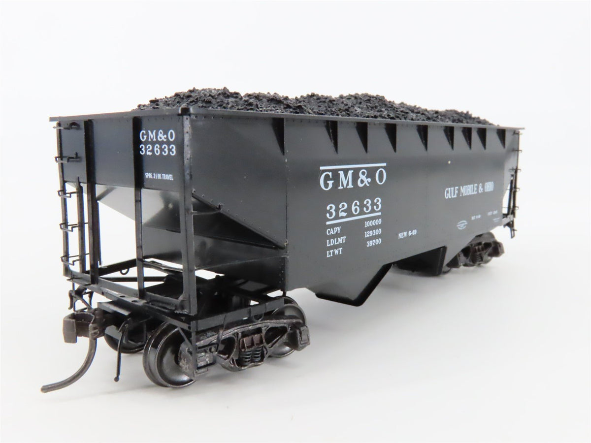 HO Scale Kadee 7510 GM&amp;O Gulf Mobile &amp; Ohio 50-Ton 2-Bay Hopper #32633 w/ Load