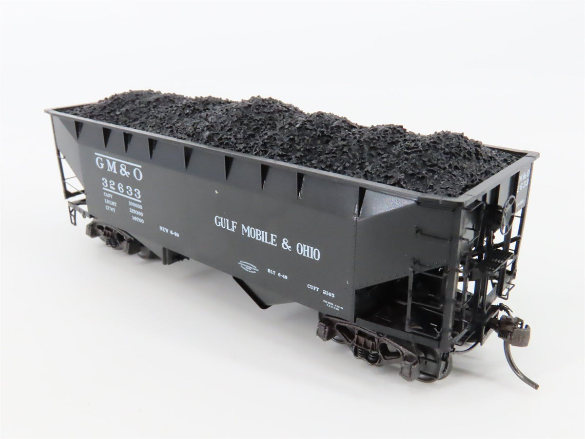 HO Scale Kadee 7510 GM&amp;O Gulf Mobile &amp; Ohio 50-Ton 2-Bay Hopper #32633 w/ Load