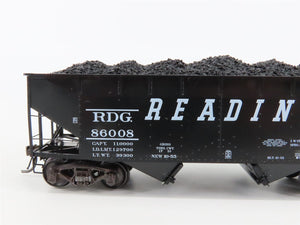 HO Scale Kadee 7010 RDG Reading 50-Ton 2-Bay Hopper Car #86008 w/ Load