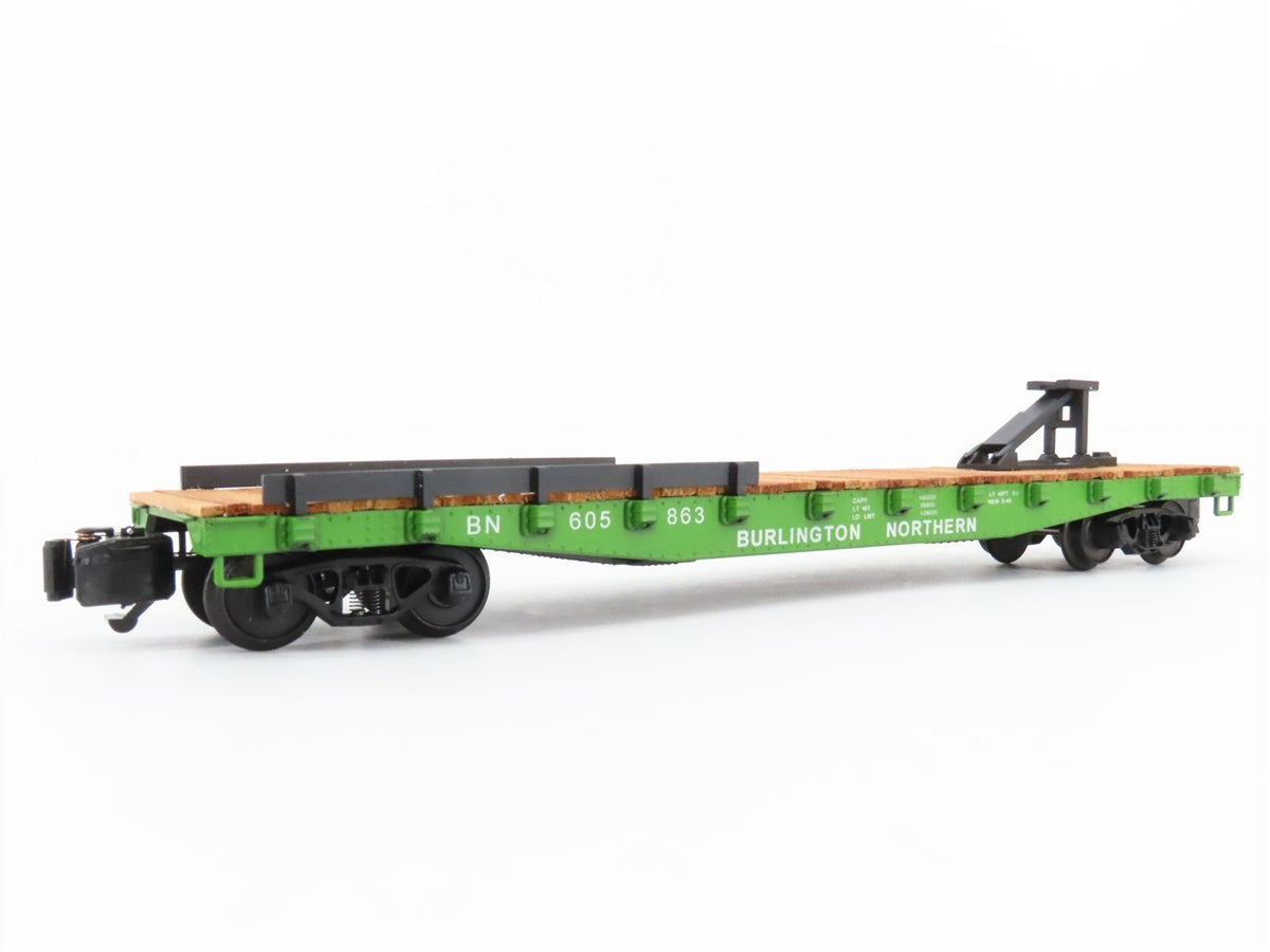 S Scale American Models 6003 BN Burlington Northern 46&#39; Flat Car #605863